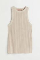 H & M - Rib-knit Tank Top - Brown