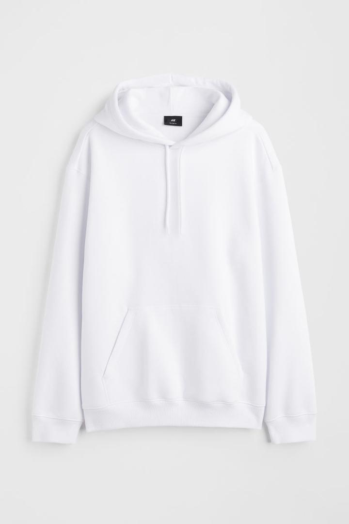 H & M - Relaxed Fit Hoodie - White
