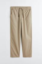 H & M - Loose Fit Linen-blend Pants - Beige