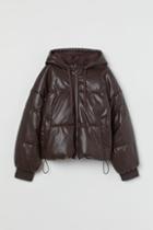H & M - Boxy Puffer Jacket - Brown