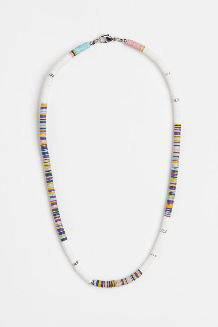 H & M - Beaded Necklace - White