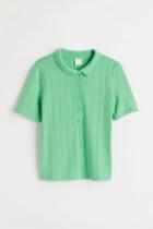 H & M - Rib-knit Top - Green