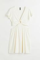 H & M - Cut-out Jersey Dress - White