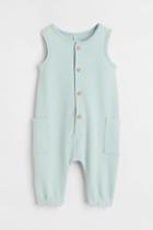 H & M - Cotton Jersey Jumpsuit - Turquoise