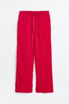 H & M - Crinkled Pants - Pink