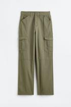 H & M - Twill Cargo Pants - Green