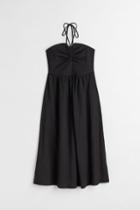 H & M - Crinkled Halterneck Dress - Black