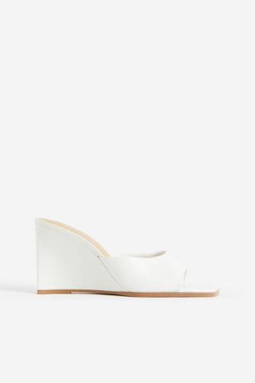 H & M - Wedge-heeled Mules - White