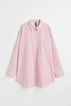 H & M - Oversized Poplin Shirt - Pink