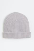 H & M - Waffled Jersey Hat - Gray