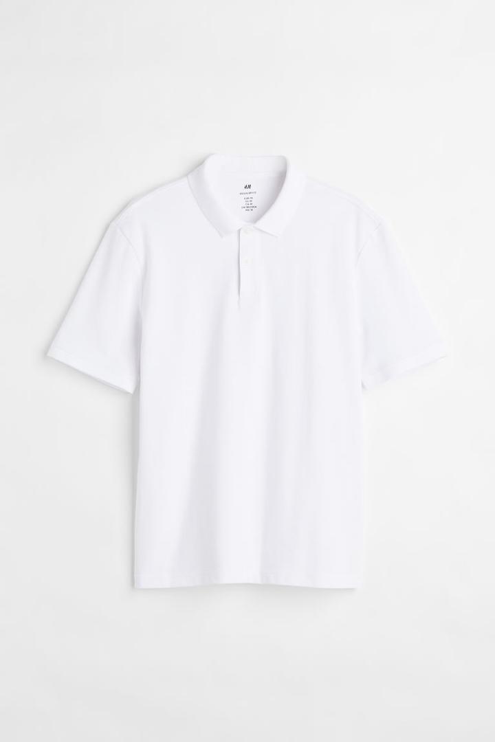 H & M - Cotton Polo Shirt - White
