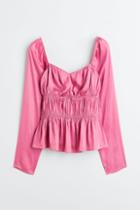 H & M - Satin Blouse - Pink