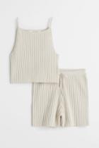 H & M - 2-piece Viscose-blend Set - Brown
