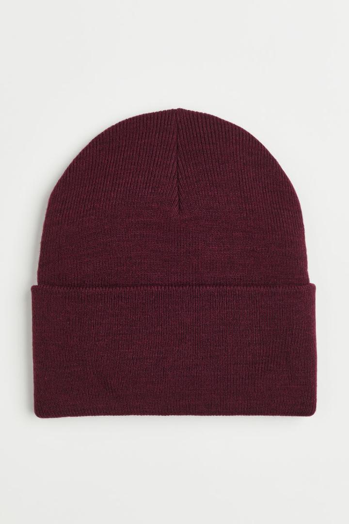 H & M - Appliqud Knit Hat - White