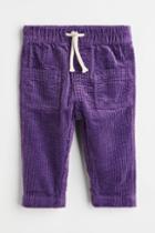 H & M - Cotton Corduroy Pants - Purple