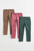 H & M - 3-pack Corduroy Treggings - Green