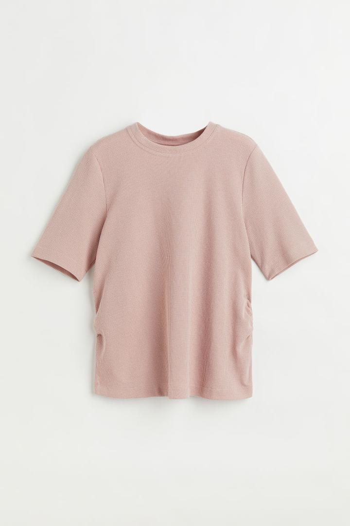 H & M - Mama Ribbed T-shirt - Pink