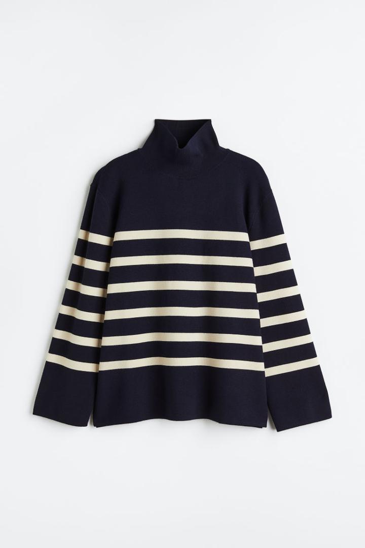 H & M - High-collar Jumper - Blue