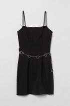 H & M - Dress With Metal Belt - Black