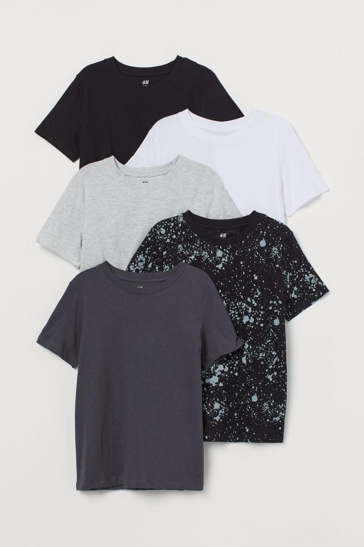 H & M - 5-pack T-shirts - Gray