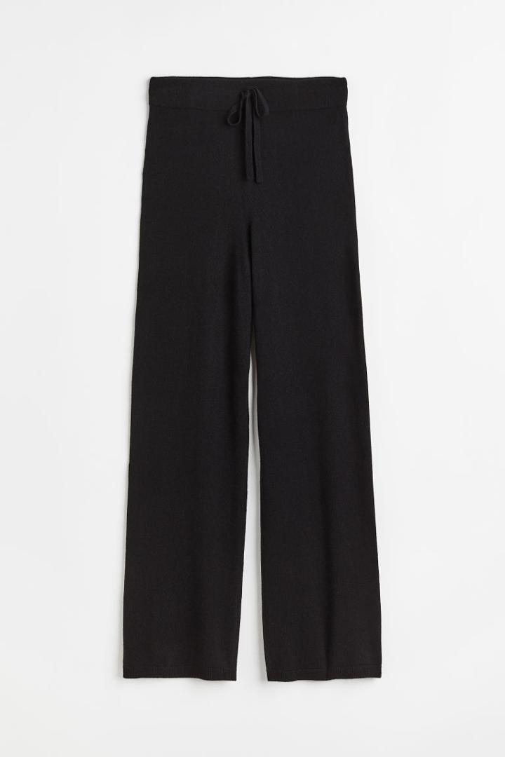 H & M - Knit Cashmere Pants - Black