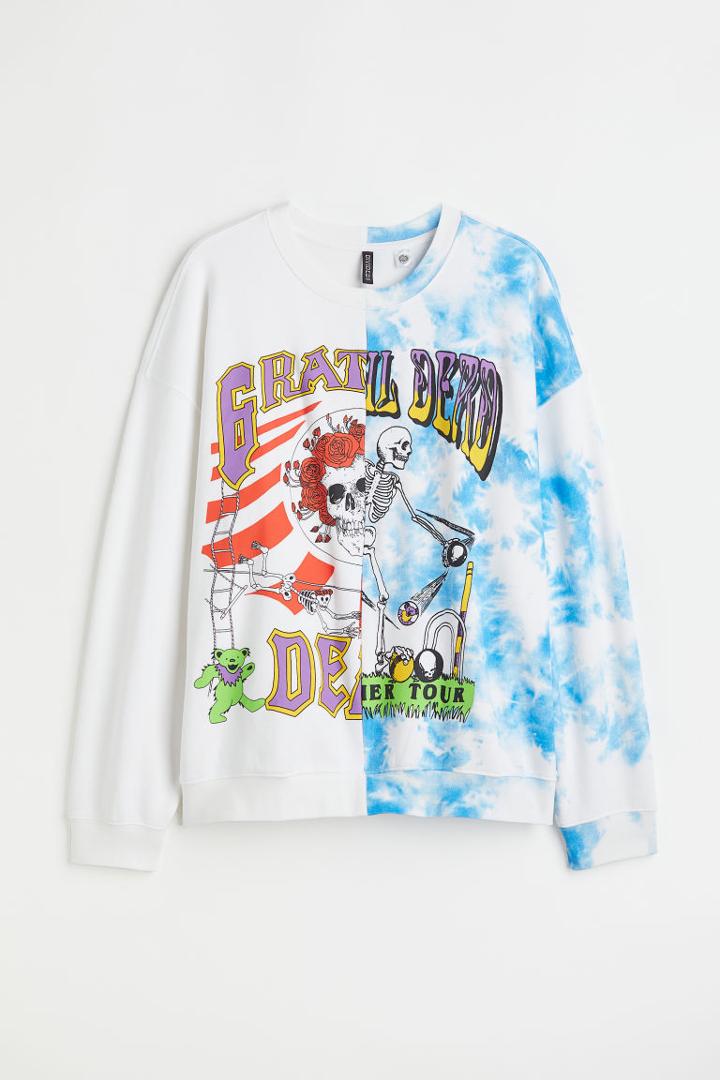 H & M - H & M+ Printed Sweatshirt - White