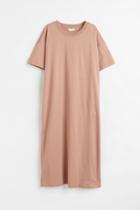 H & M - Calf-length T-shirt Dress - Beige