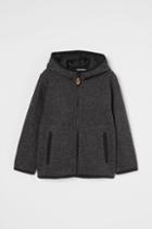 H & M - Knit Fleece Jacket - Black