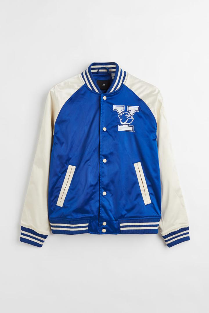 H & M - Satin Bomber Jacket - Blue