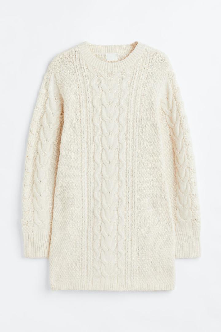 H & M - H & M+ Cable-knit Dress - Beige