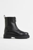 H & M - Faux Shearling-lined Leather Boots - Black