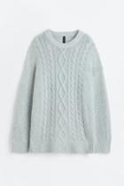 H & M - Oversized Cable-knit Sweater - Green