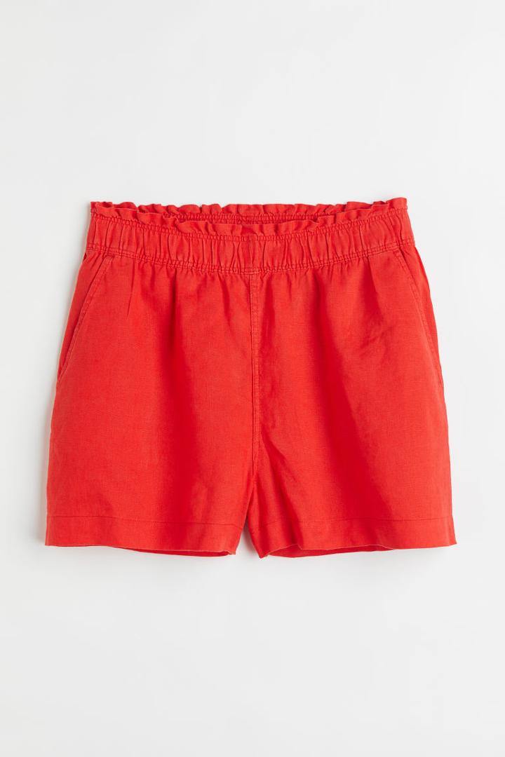 H & M - Linen Shorts - Red