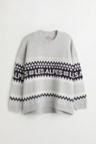 H & M - H & M+ Jacquard-knit Sweater - Gray