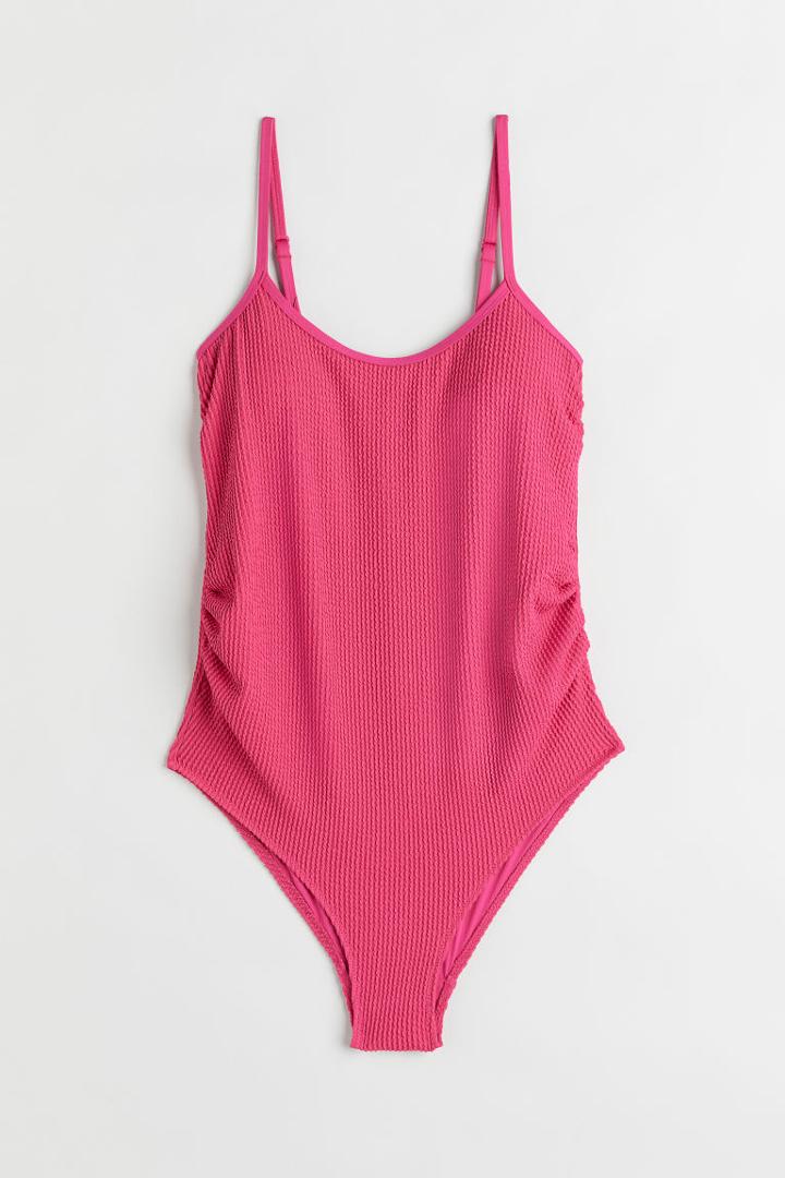 H & M - Mama Crinkled Swimsuit - Pink