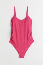 H & M - Mama Crinkled Swimsuit - Pink