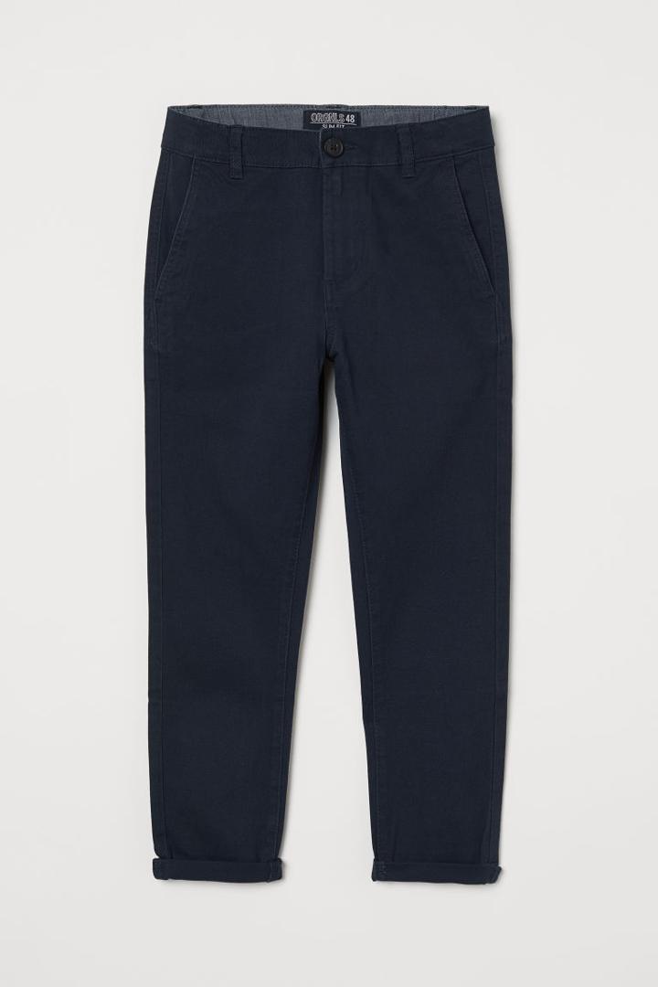 H & M - Slim Fit Chinos - Blue