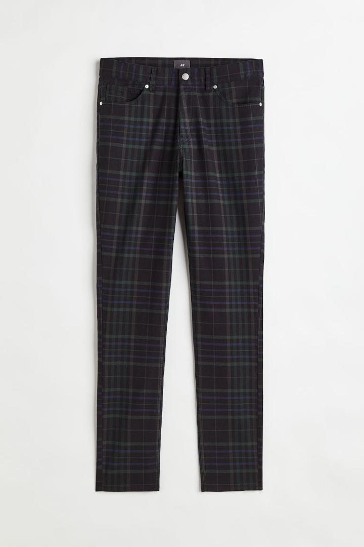 H & M - Skinny Fit Twill Pants - Black