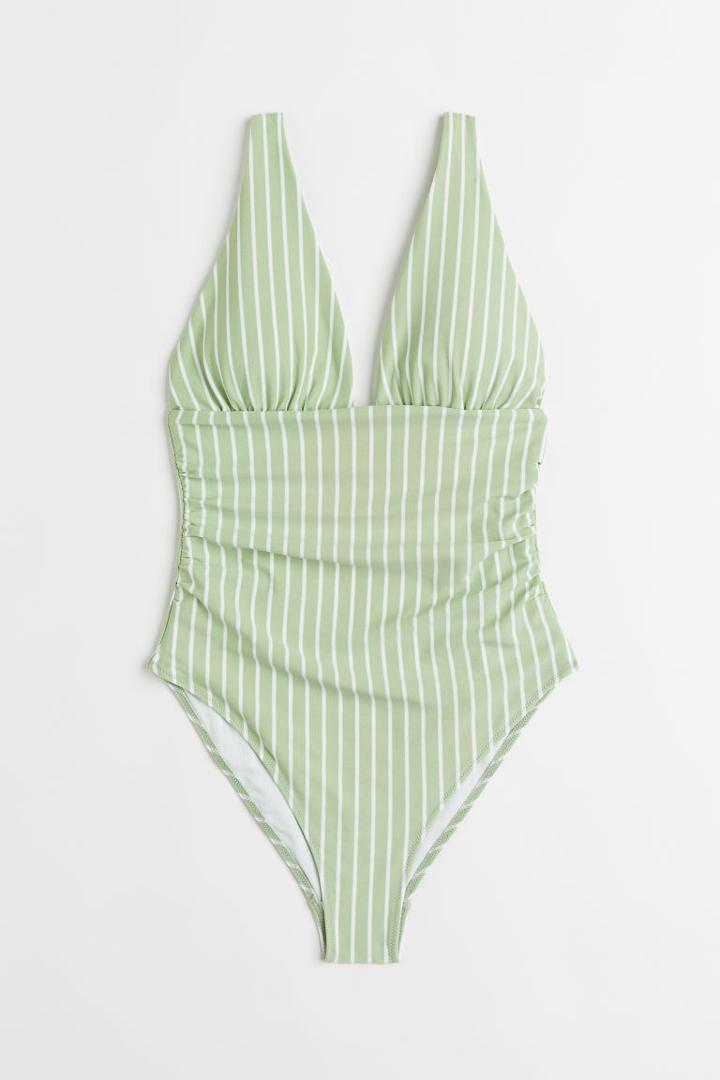 H & M - High Leg Swimsuit - Green