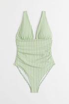 H & M - High Leg Swimsuit - Green