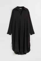 H & M - Lyocell-blend Shirt Dress - Black
