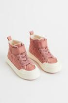 H & M - Faux Shearling-lined High Tops - Pink