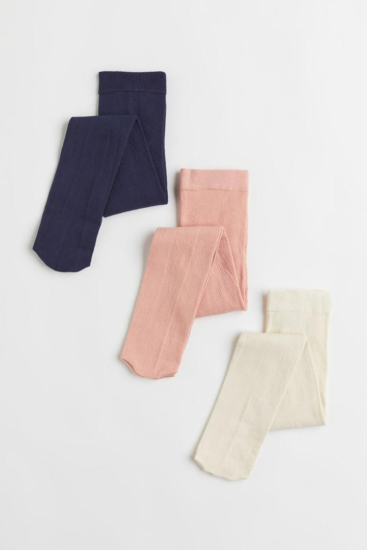 H & M - 3-pack Fine-knit Tights - Blue
