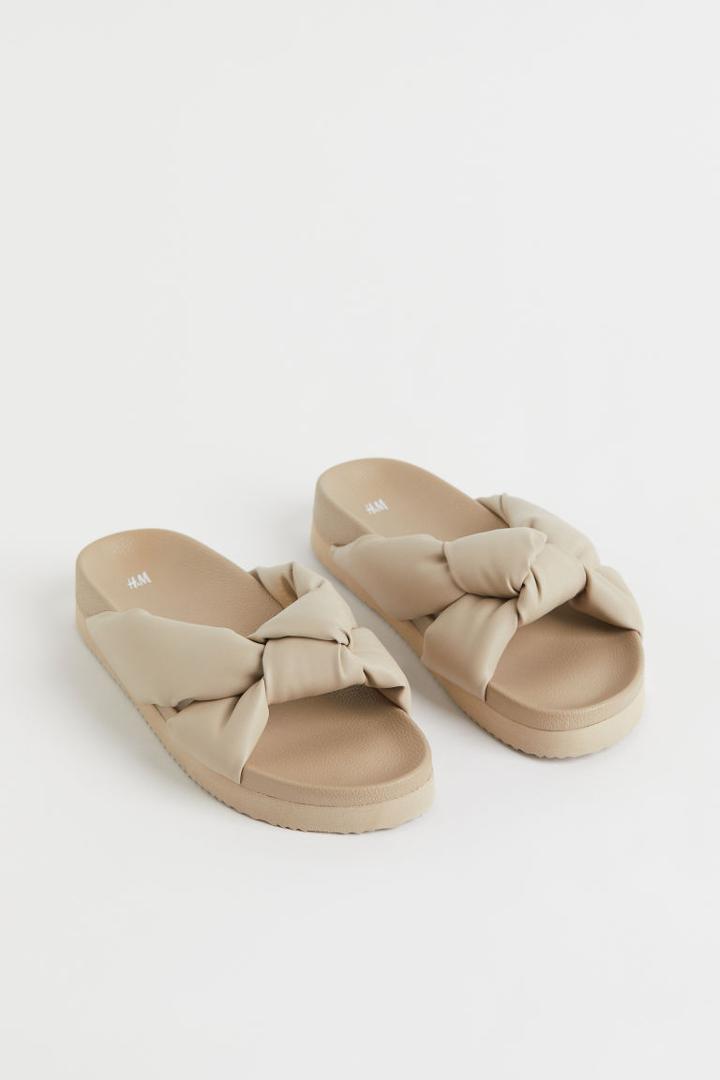 H & M - Knot-detail Mules - Beige