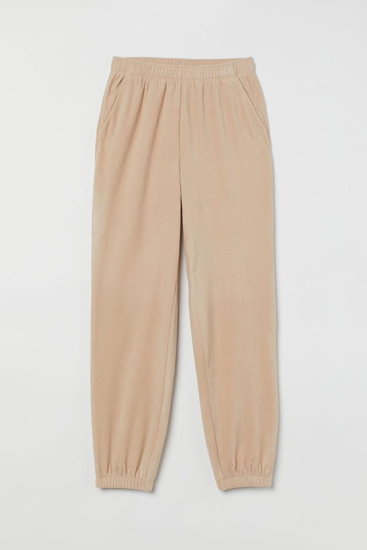 H & M - Fleece Joggers - Beige