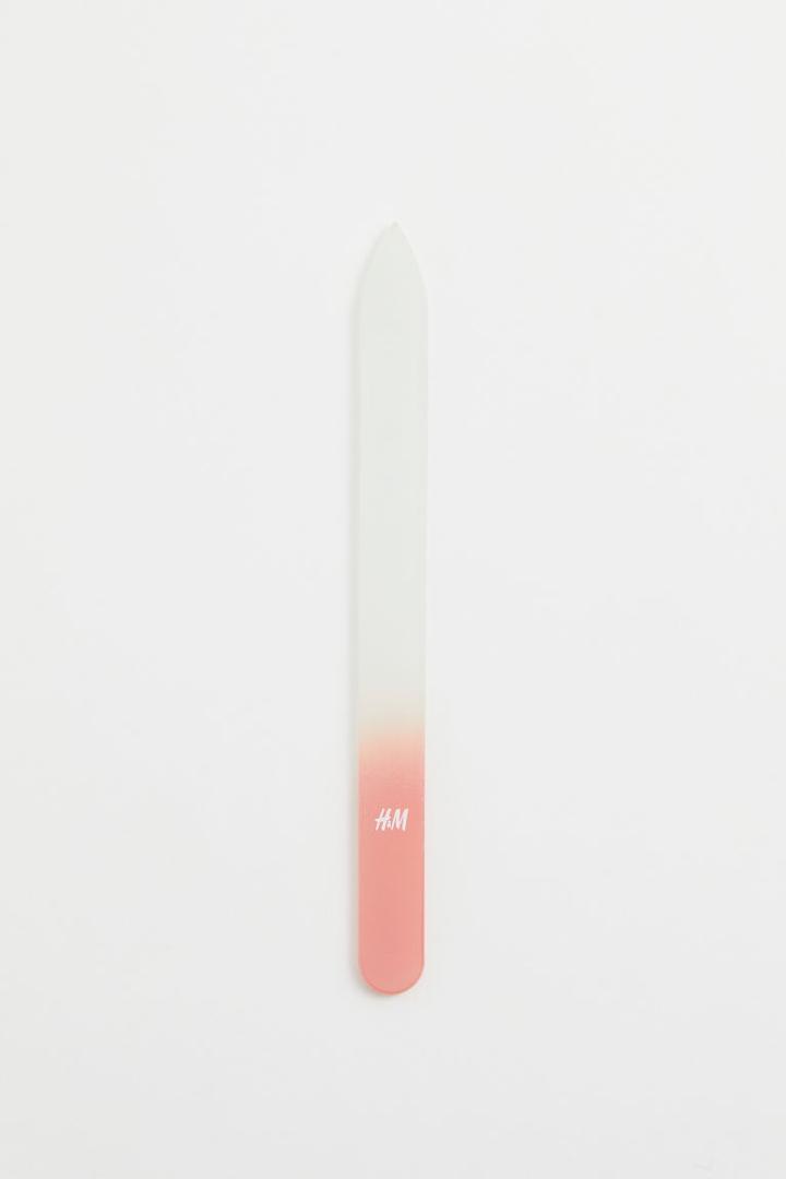 H & M - Glass Nail File - Pink