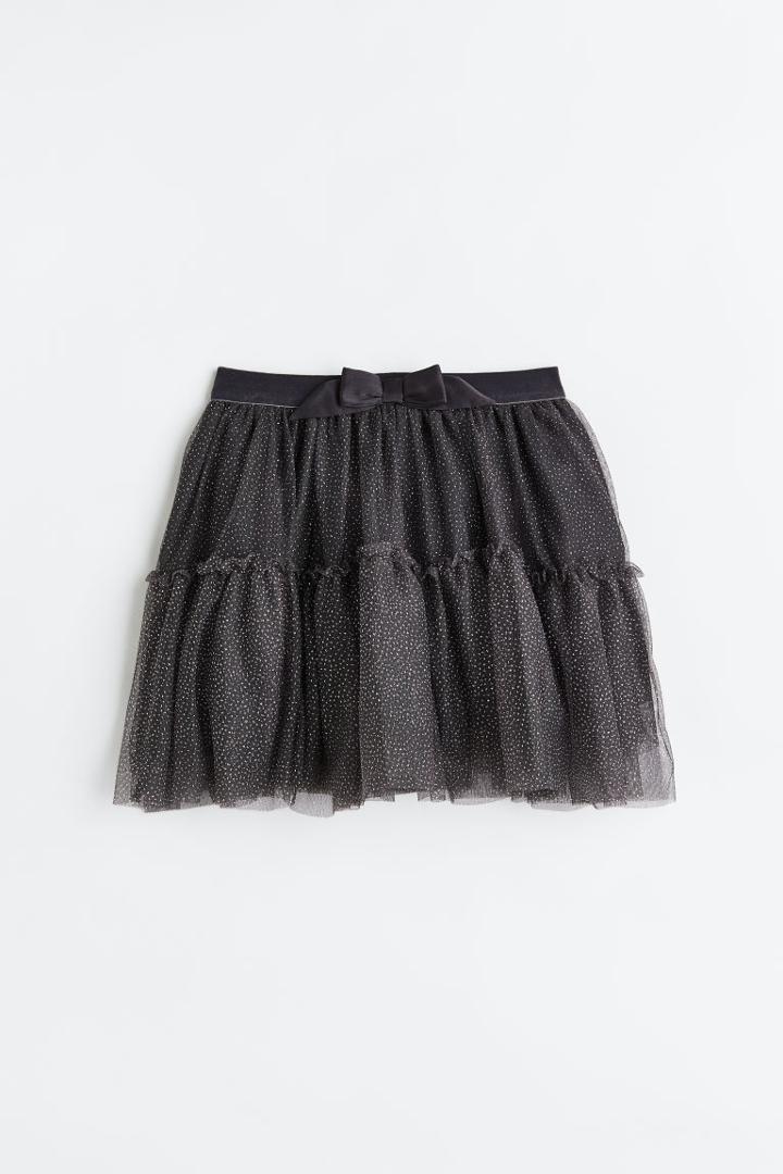 H & M - Glittery Tulle Skirt - Gray