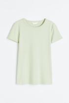 H & M - Fitted Ribbed Top - Green