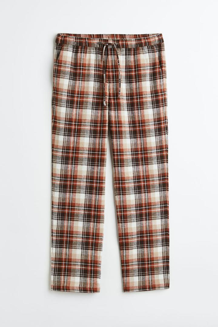 H & M - Regular Fit Linen-blend Pants - Orange