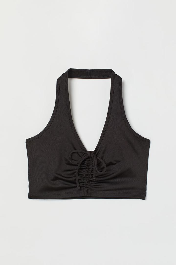 H & M - Short Halterneck Top - Black